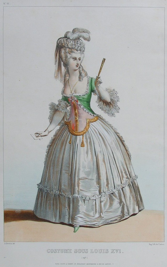 Lithograph - No. 81 Costume Sous Louis XVI (1774) - De